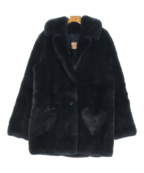 YVES SALOMON(イヴサロモン)コート 紺 サイズ:36(XS位)/2200656439027
