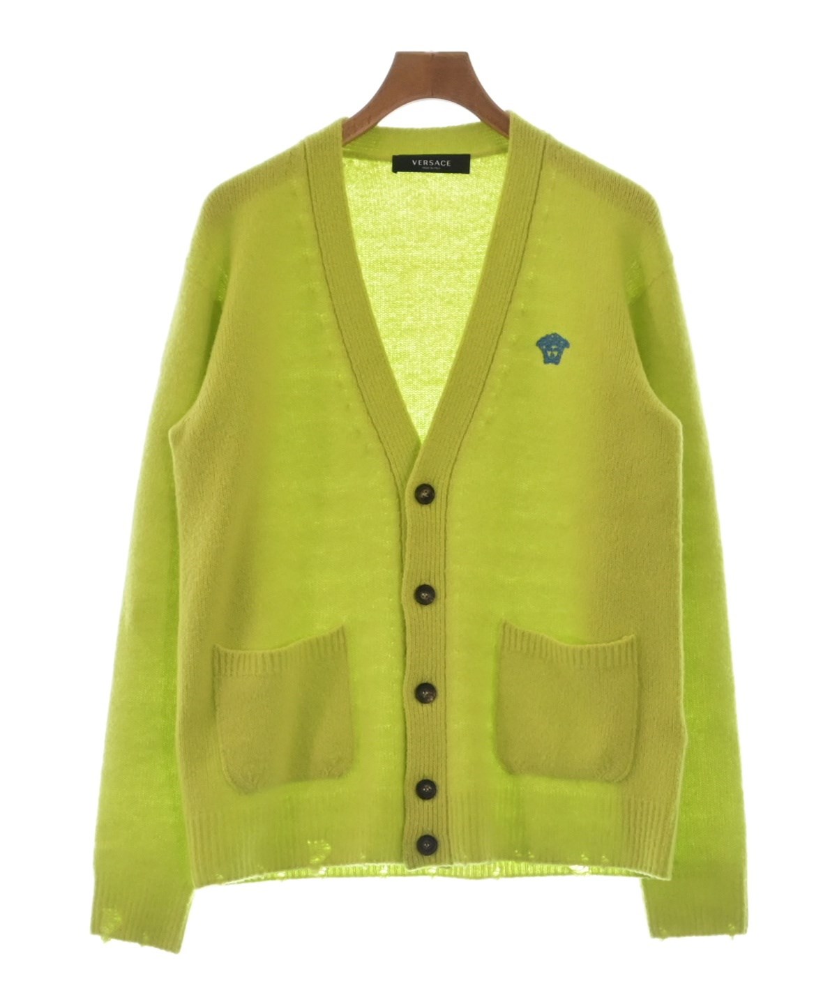 VERSACE　ニットカーディガン VERSACE（ヴェルサーチ）ニット・セーター 緑 サイズ:44(S位) メンズ