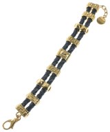 VERSACE（ヴェルサーチ）ブレスレット・バングル 黒 サイズ:- メンズ/2200626384180