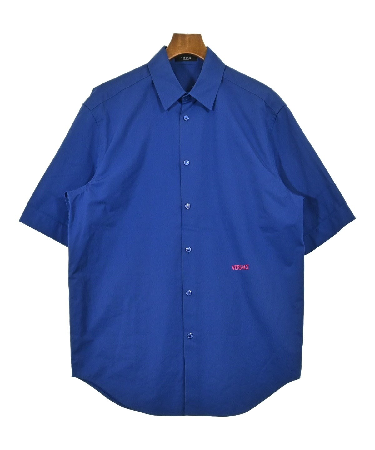 VERSACE（ヴェルサーチ）カジュアルシャツ 青 サイズ:44(S位) メンズ