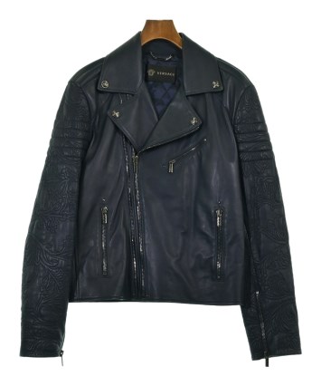 【美品】VERSACE　ブルゾン ダブル 裏地レオパード 金ボタン 大きいサイズ レオパード VERSACE(ヴェルサーチェ) アウター・ジャケット