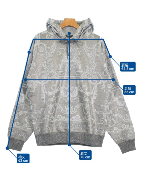 VERSACE（ヴェルサーチ）パーカー シルバー サイズ:S メンズ/2200675265072