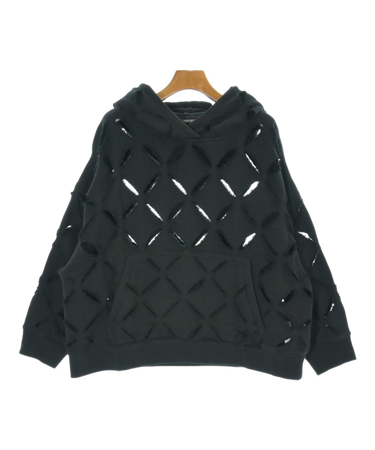 VERSACE（ヴェルサーチ）パーカー 黒 サイズ:38(S位) レディース