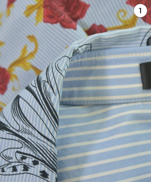 VERSACE（ヴェルサーチ）カジュアルシャツ 青 サイズ:37(XS位) メンズ/2200656235094