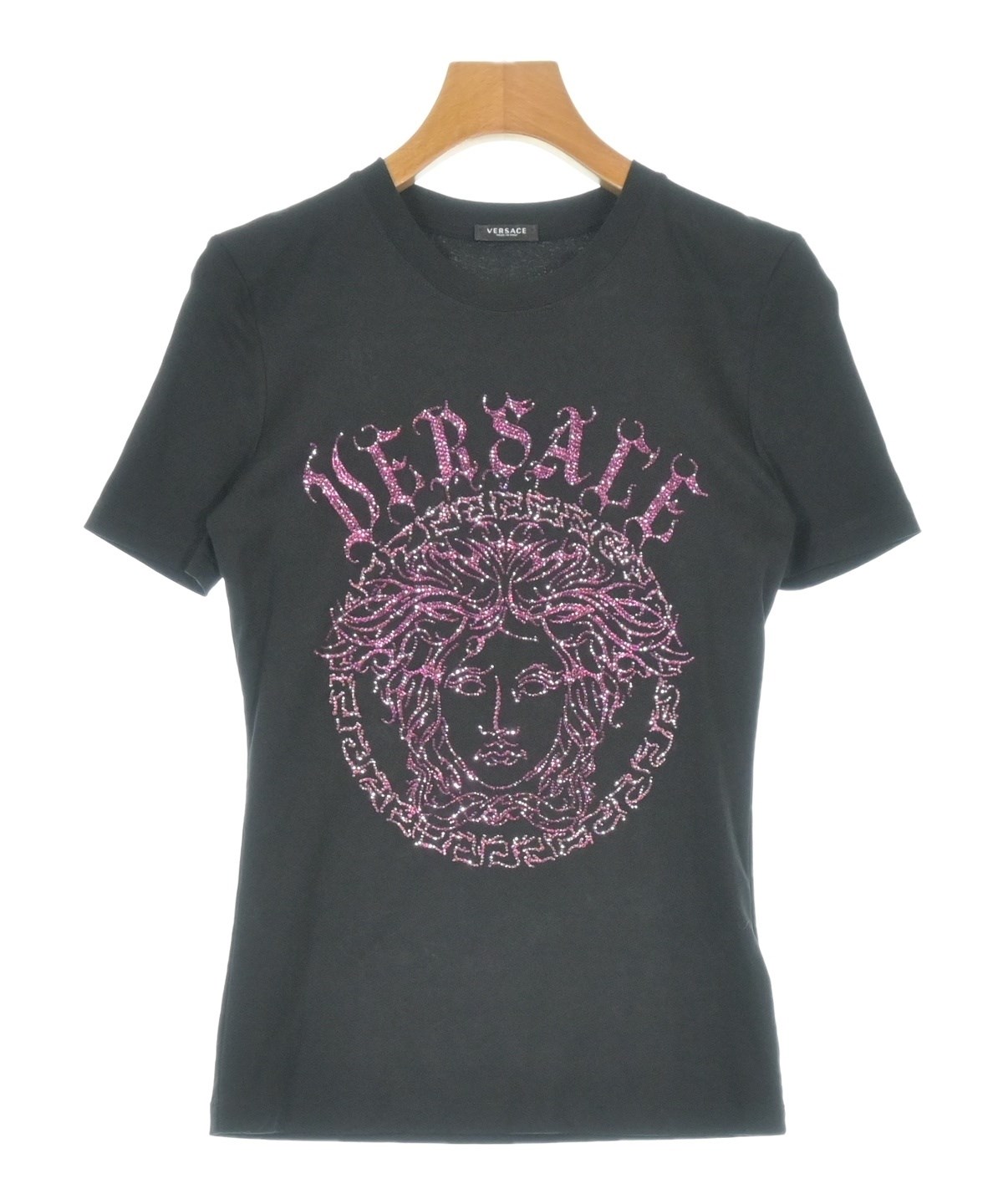 かなり値下げ！美品ヴェルサーチレディースTシャツ VERSACE（ヴェルサーチ）Tシャツ・カットソー 黒 サイズ:38(S位