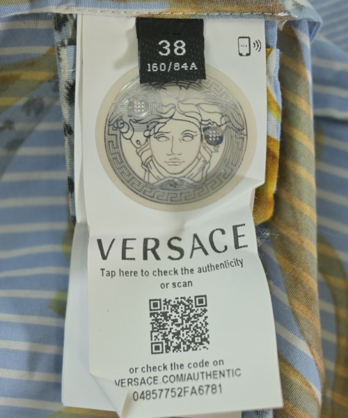 VERSACE（ヴェルサーチ）カジュアルシャツ 青 サイズ:38(S位) レディース/2200663885022