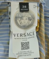 VERSACE（ヴェルサーチ）カジュアルシャツ 青 サイズ:38(S位) レディース/2200663885022