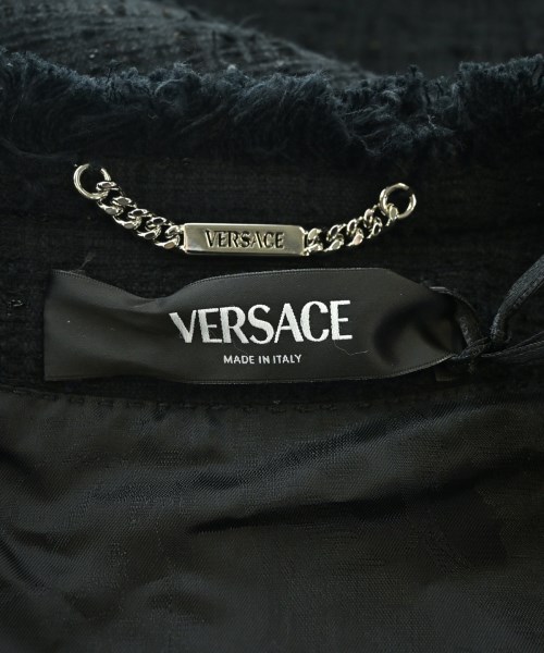 VERSACE（ヴェルサーチ）ノーカラージャケット 黒 サイズ:38(S位) レディース/2200729418126