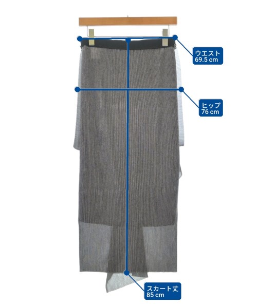 HIROKO KOSHINO（ヒロコ　コシノ）ロング・マキシ丈スカート グレー サイズ:38(S位) レディース/2200612119192