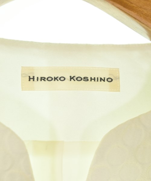 HIROKO KOSHINO（ヒロコ　コシノ）ノーカラージャケット 白 サイズ:38(S位) レディース/2200669012033