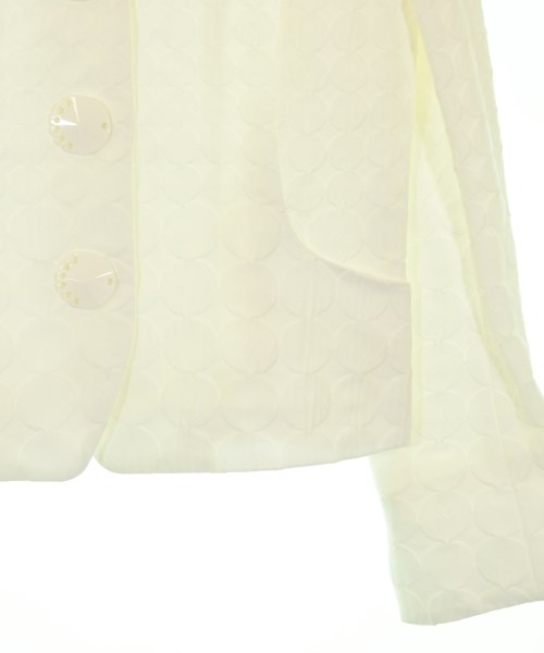 HIROKO KOSHINO（ヒロコ　コシノ）ノーカラージャケット 白 サイズ:38(S位) レディース/2200669012033