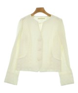 HIROKO KOSHINO（ヒロコ　コシノ）ノーカラージャケット 白 サイズ:38(S位) レディース/2200669012033