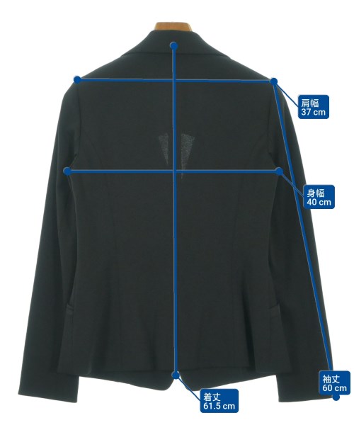 HIROKO KOSHINO（ヒロコ　コシノ）テーラードジャケット 黒 サイズ:38(S位) レディース/2200669012040