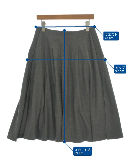 HIROKO KOSHINO（ヒロコ　コシノ）ひざ丈スカート グレー サイズ:40(M位) レディース/2200673560025