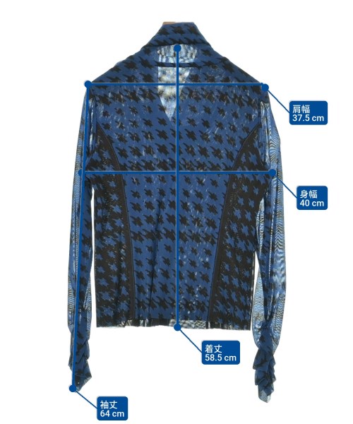 HIROKO KOSHINO（ヒロコ　コシノ）カジュアルシャツ 青 サイズ:38(S位) レディース/2200665389108