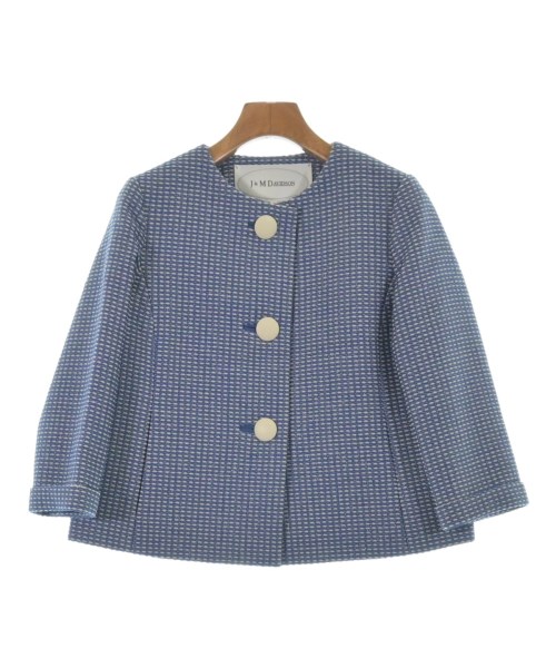 J&M DAVIDSON(ジェイアンドエム　デビッドソン)ノーカラージャケット 青 サイズ:8(M位)/2200660632025
