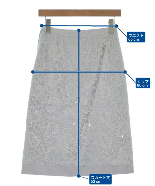 HANAE MORI（ハナエ　モリ）ひざ丈スカート 青 サイズ:38(S位) レディース/2200645376104