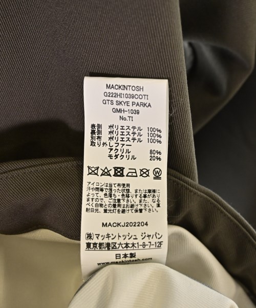 MACKINTOSH（マッキントッシュ）コート カーキ サイズ:38(S位) メンズ/2200705709033