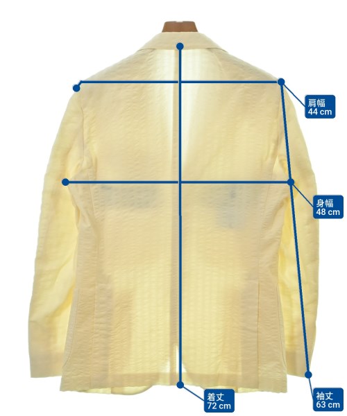 BOGLIOLI（ボリオリ）テーラードジャケット 黄 サイズ:46(M位) メンズ/2200672807060