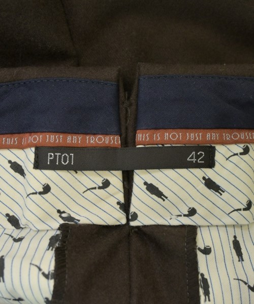 PT01（ピーティーゼロウーノ）スラックス 茶 サイズ:42(XS位) メンズ/2200684203119