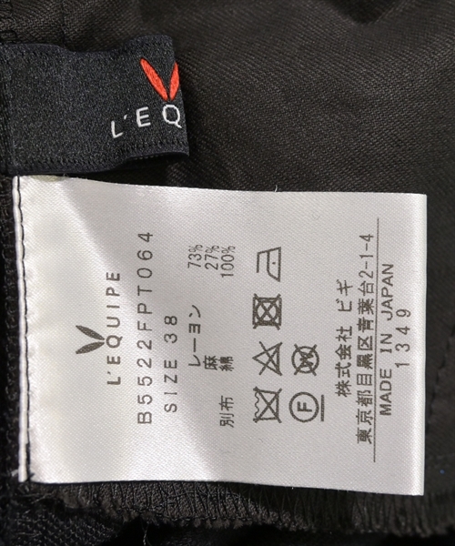 L'EQUIPE YOSHIE INABA（レキップヨシエイナバ）その他 黒 サイズ:38(S位) レディース/2200626608071