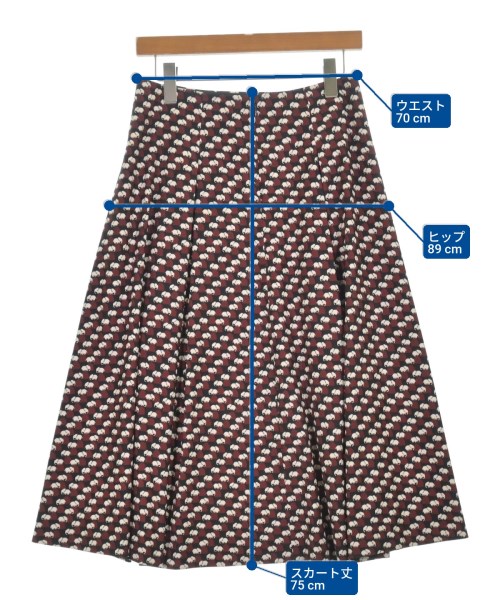 L'EQUIPE YOSHIE INABA（レキップヨシエイナバ）ロング・マキシ丈スカート 赤 サイズ:38(S位) レディース/2200617593034