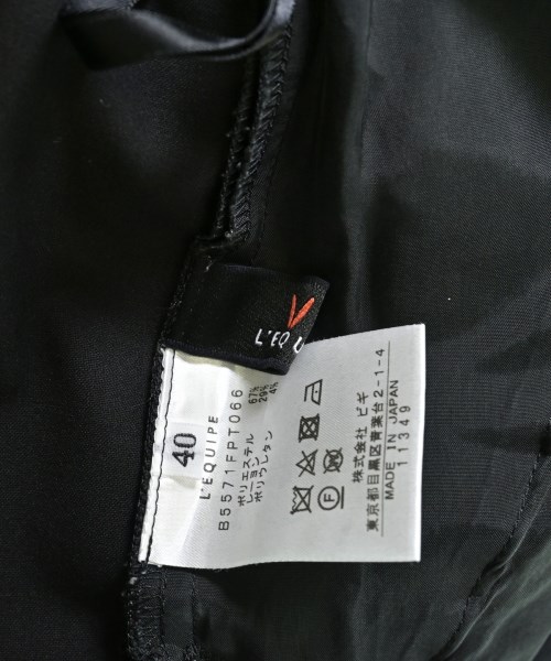 L'EQUIPE YOSHIE INABA（レキップヨシエイナバ）スラックス 黒 サイズ:40(M位) レディース/2200633021023
