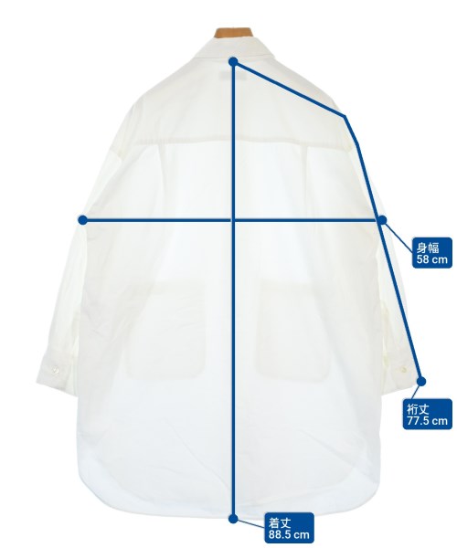 L'EQUIPE YOSHIE INABA（レキップヨシエイナバ）シャツワンピース 白 サイズ:38(S位) レディース/2200621357011