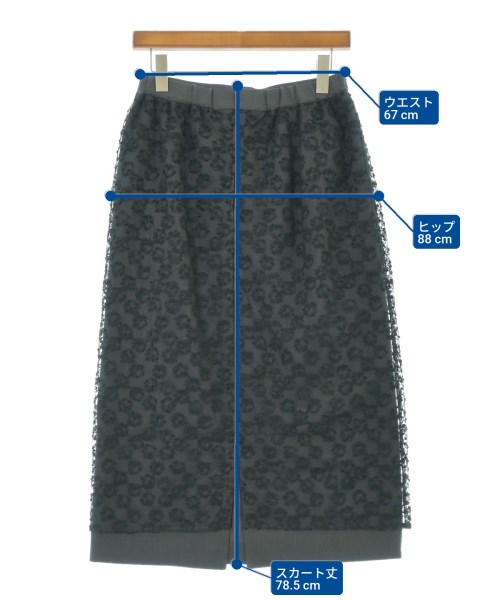 L'EQUIPE YOSHIE INABA（レキップヨシエイナバ）ロング・マキシ丈スカート 黒 サイズ:38(S位) レディース/2200672876066