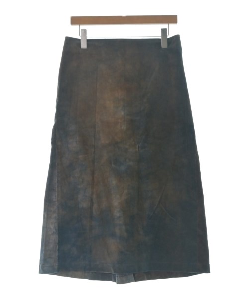 L'EQUIPE YOSHIE INABA(レキップヨシエイナバ)ロング・マキシ丈スカート 茶 サイズ:9(M位)/2200687943081