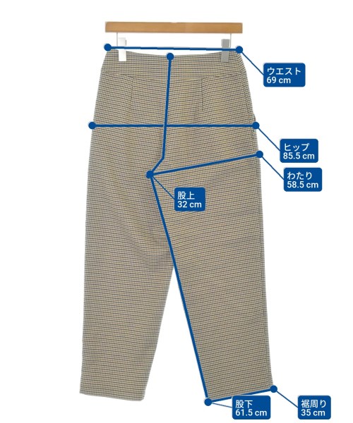 L'EQUIPE YOSHIE INABA（レキップヨシエイナバ）スラックス 茶 サイズ:36(XS位) レディース/2200636941090