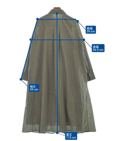 L'EQUIPE YOSHIE INABA（レキップヨシエイナバ）シャツワンピース グレー サイズ:38(S位) レディース/2200640754082