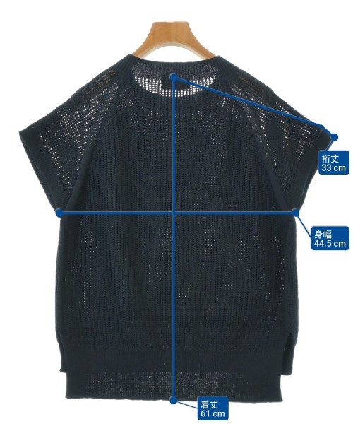 L'EQUIPE YOSHIE INABA（レキップヨシエイナバ）ニット・セーター 紺 サイズ:38(S位) レディース/2200645867046