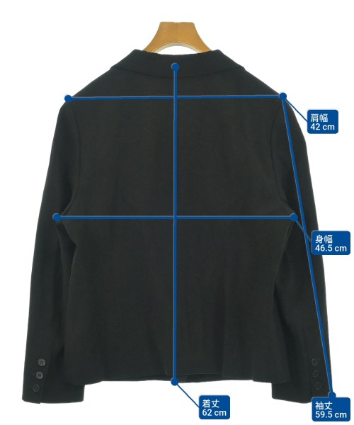 L'EQUIPE YOSHIE INABA（レキップヨシエイナバ）テーラードジャケット 黒 サイズ:15(XXL位) レディース/2200661852033