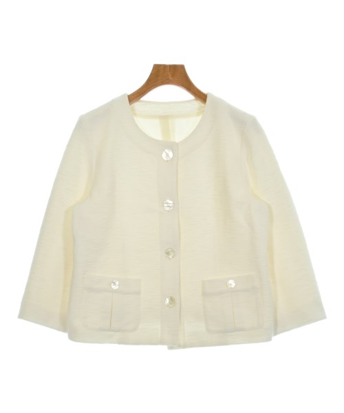 L'EQUIPE YOSHIE INABA(レキップヨシエイナバ)ノーカラージャケット 白 サイズ:38(S位)/2200666450043