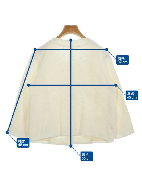 L'EQUIPE YOSHIE INABA（レキップヨシエイナバ）ノーカラージャケット 白 サイズ:38(S位) レディース/2200666450043