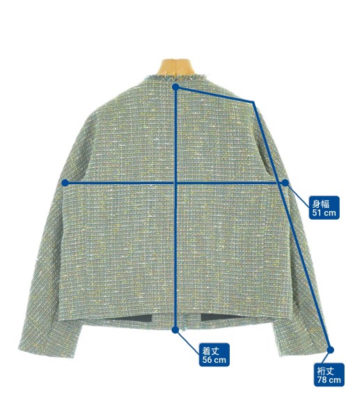 L'EQUIPE YOSHIE INABA（レキップヨシエイナバ）ノーカラージャケット 緑 サイズ:38(S位) レディース/2200669199017