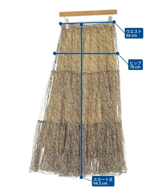 L'EQUIPE YOSHIE INABA（レキップヨシエイナバ）ロング・マキシ丈スカート 赤 サイズ:9(M位) レディース/2200669589238