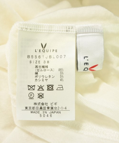 L'EQUIPE YOSHIE INABA（レキップヨシエイナバ）Tシャツ・カットソー 白 サイズ:38(S位) レディース/2200692128077