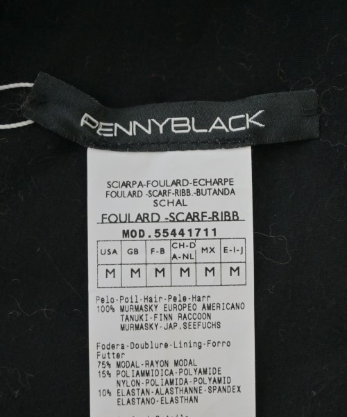 PENNY BLACK（ペニーブラック）マフラー 黒 サイズ:M レディース/2200695937324
