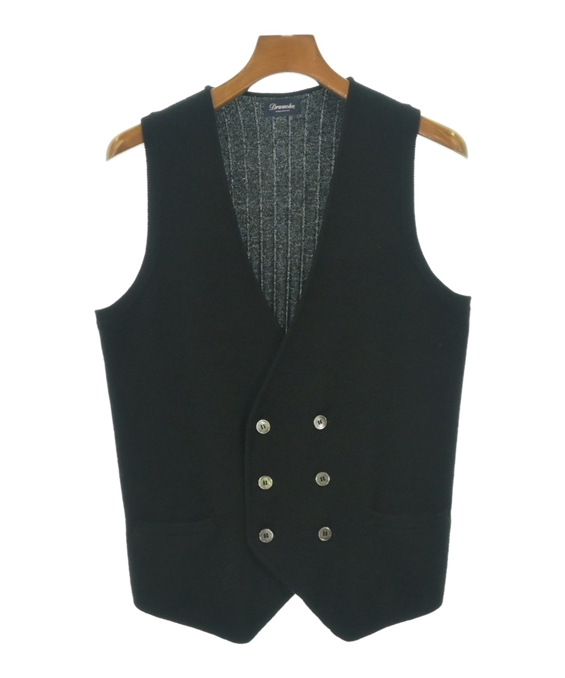 Drumohr ドルモア ベスト メンズ 【古着】【中古】 Drumohr（ドルモア）ベスト 黒 サイズ:46(M位) メンズ/2200620478113