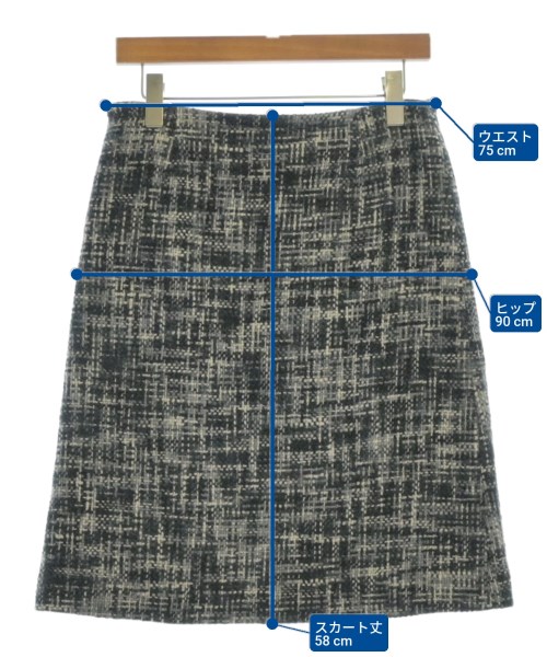 49AV JUNKO SHIMADA（４９アベニュジュンコシマダ）ひざ丈スカート グレー サイズ:38(S位) レディース/2200670877034