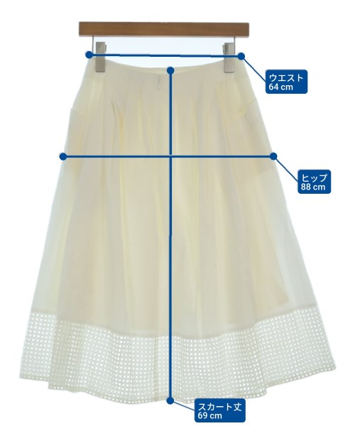 LANVIN COLLECTION（ランバンコレクション）ひざ丈スカート 白 サイズ:38(S位) レディース/2200662969020