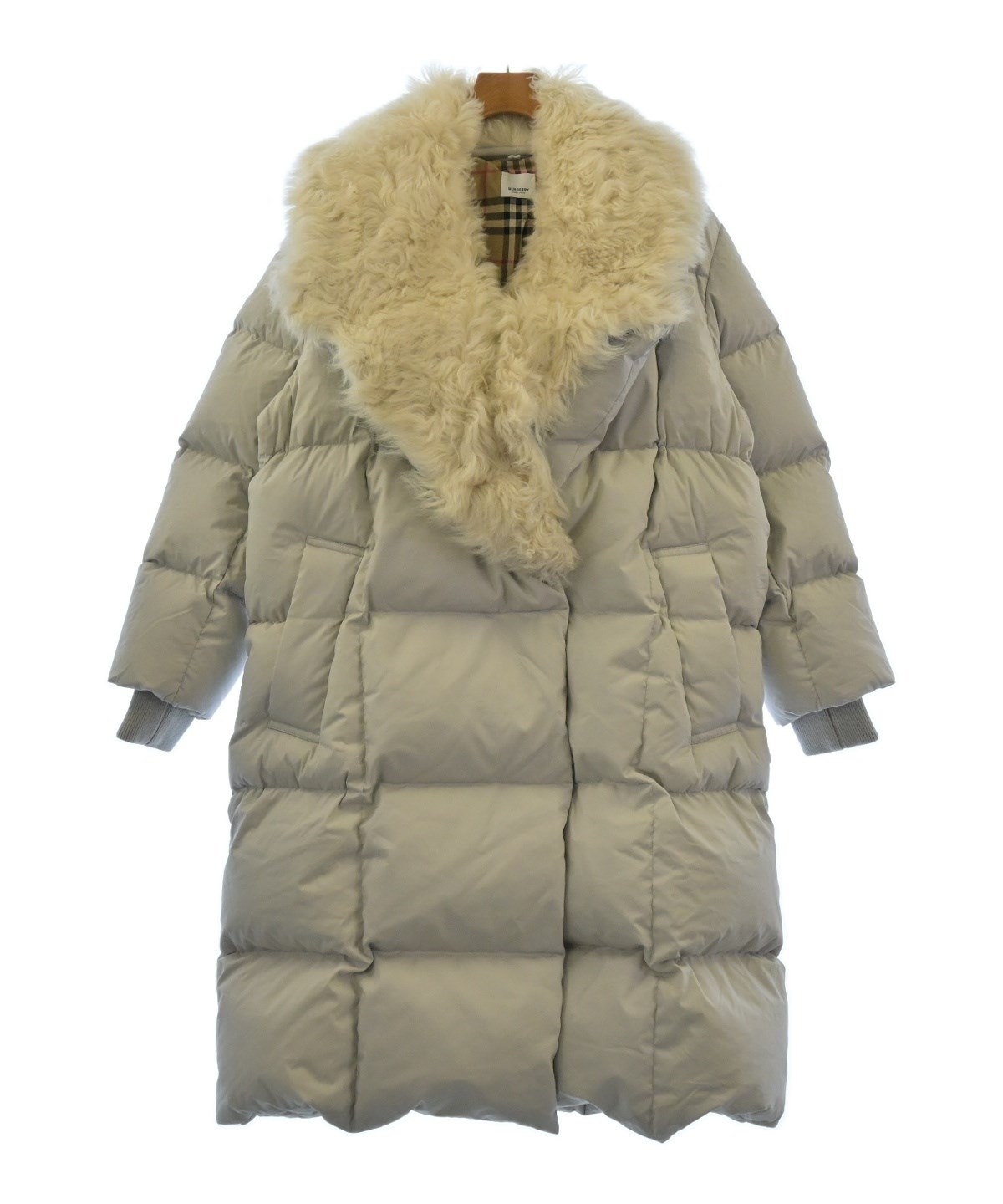 バーバリー　ダウンコート　クリーム BURBERRY（バーバリー）ダウンコート グレー サイズ:M レディース