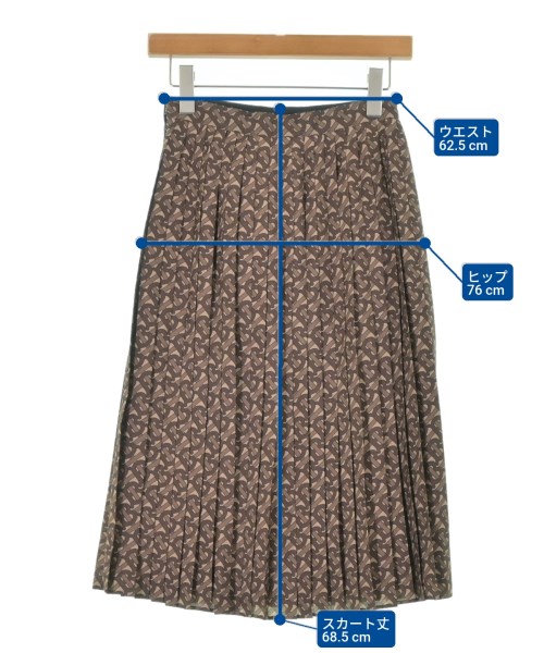 BURBERRY（バーバリー）ひざ丈スカート 茶 サイズ:36(XS位) レディース/2200638331080