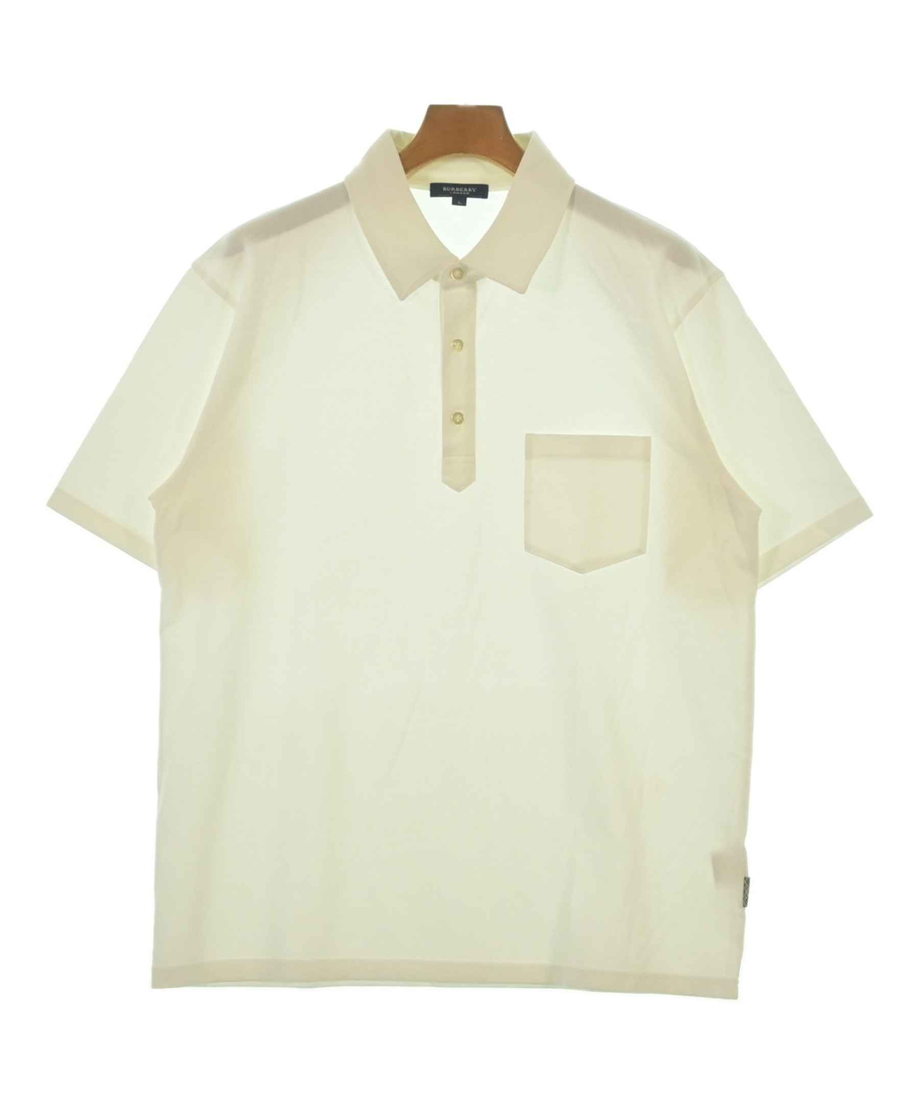 【美品】BURBERRY ホワイト ポロシャツ 中古・古着通販】BURBERRY (バーバリー) 半袖ポロシャツ ホワイト