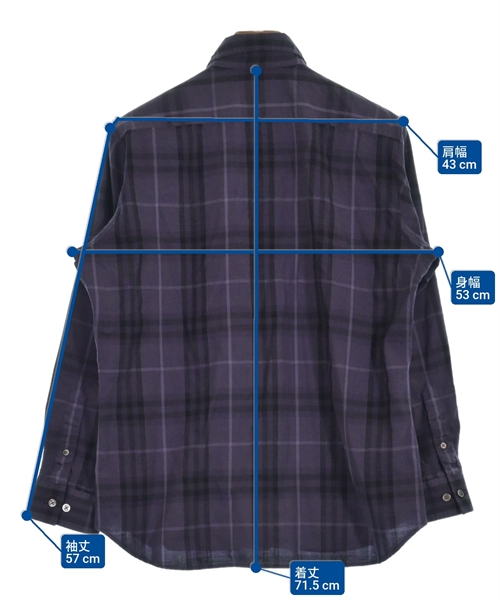 BURBERRY（バーバリー）カジュアルシャツ 紫 サイズ:L メンズ/2200628066060