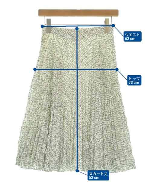BURBERRY（バーバリー）ひざ丈スカート 白 サイズ:36(XS位) レディース/2200655567769