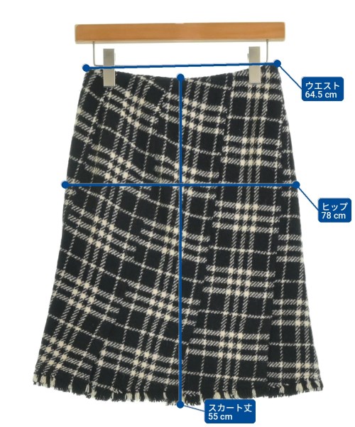BURBERRY（バーバリー）ひざ丈スカート 黒 サイズ:34(S位) レディース/2200705275019