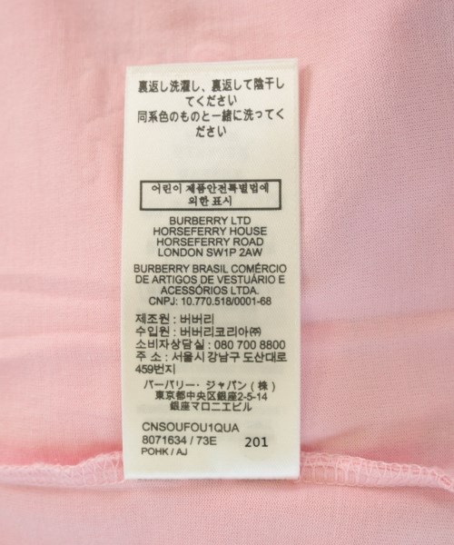 BURBERRY（バーバリー）Tシャツ・カットソー ピンク サイズ:M メンズ/2200707173047